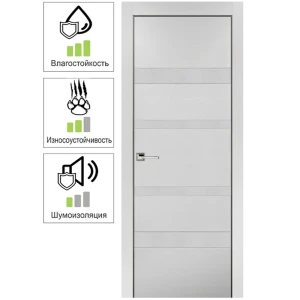 Дверь межкомнатная Белиз глухая  ПВХ цвет дуб белый 90x200 см (с замком)