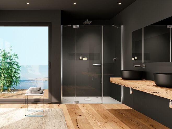 Стеклянная ниша душевая кабина с распашной дверью Provex Industrie E-Lite ARCH-00086950 - Вид №1