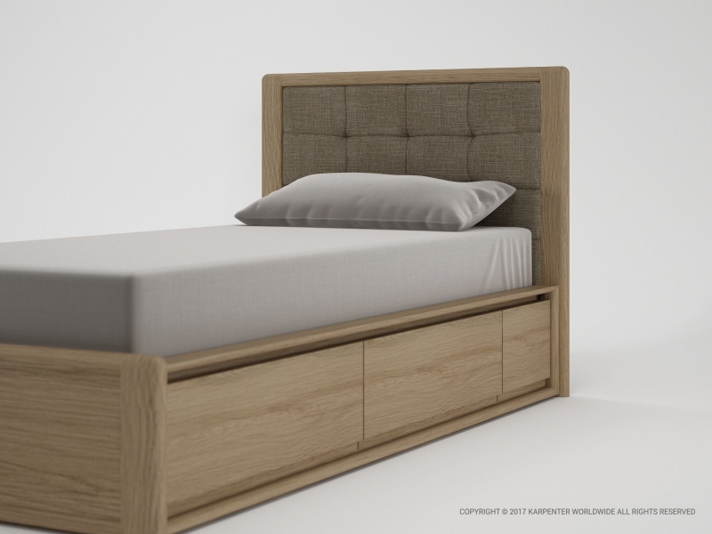 439_864 Кровать односпальная с тканевым изголовьем Karpenter Circa17 - Вид №3