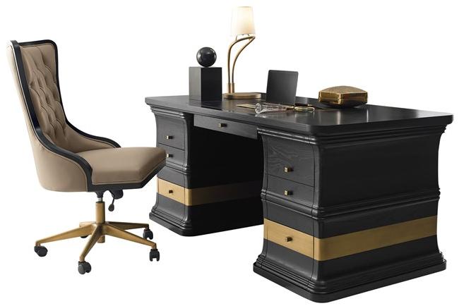 A.R. Arredamenti Стеганое кожаное кресло на колесиках Dilan D08 - Вид №1