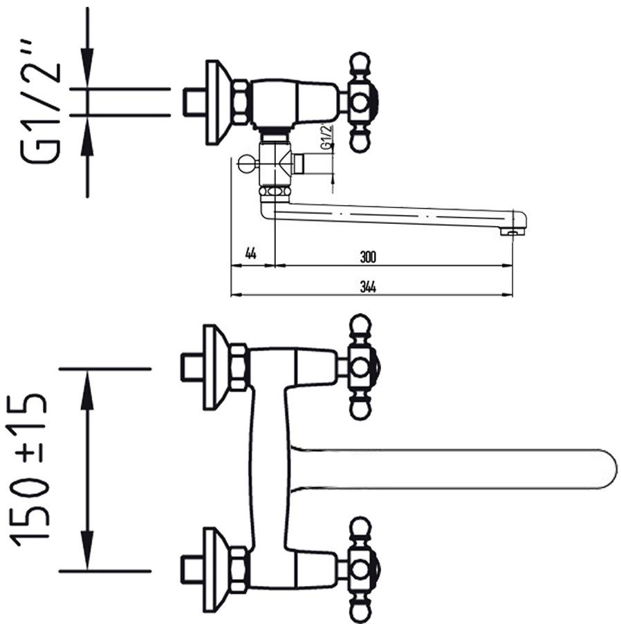 Paini Tango TNCR119 смеситель для ванны - Вид №3