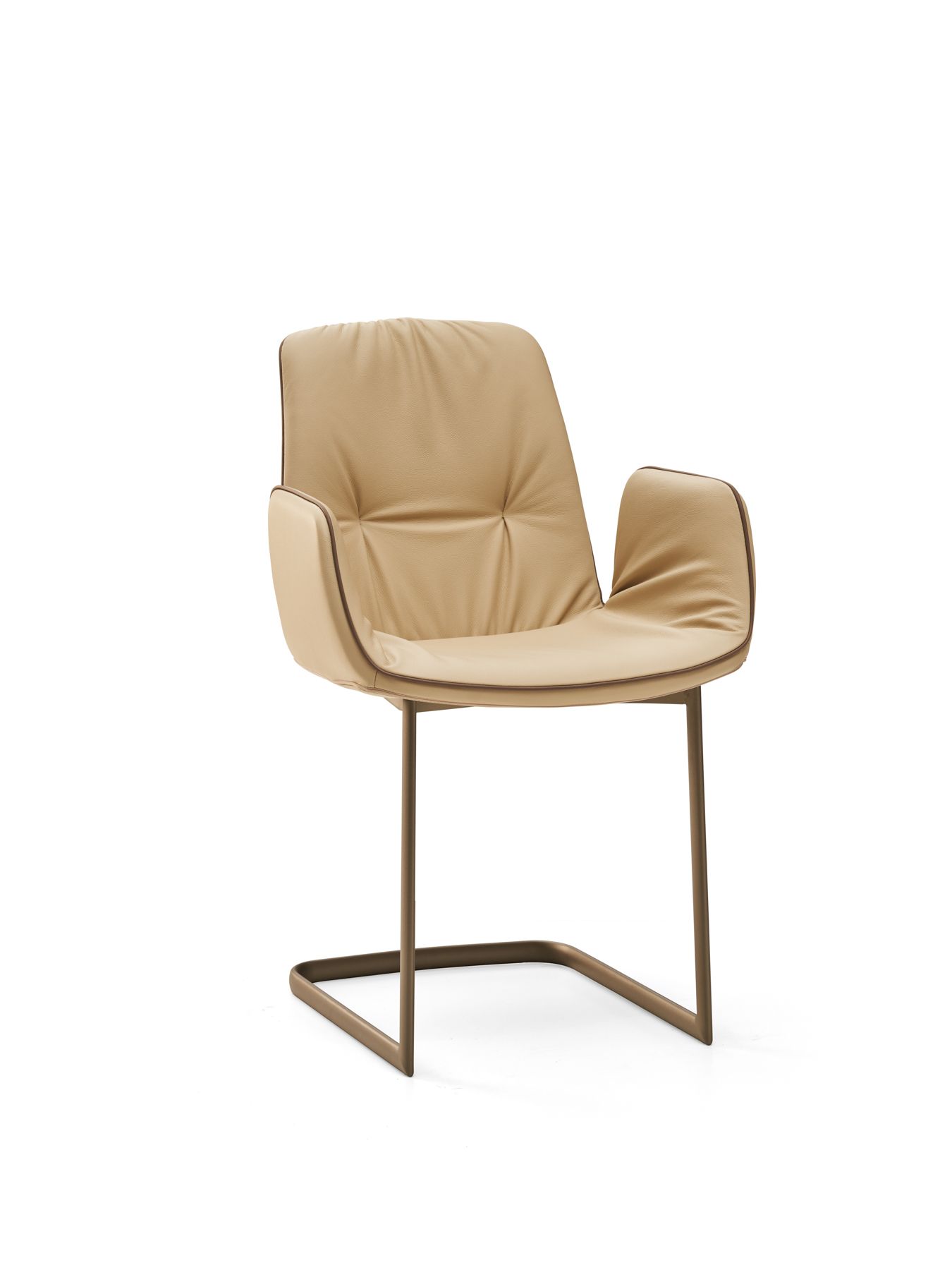 Кожаный мягкий консольный стул с подлокотниками EFORMA Лиза ARCH-00146823 - Вид №1