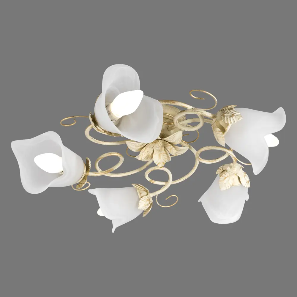 Люстра потолочная Vitaluce Летто 5 ламп 15м² Е14 цвет бежевый матовый STLM-2092817 - Вид №4