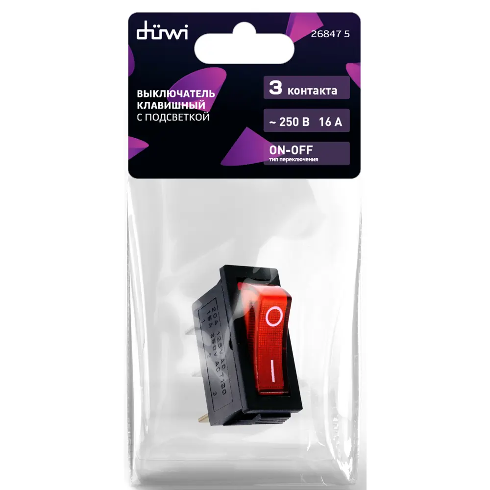 82631617 Выключатель Duwi RWB-404 с подсветкой STLM-1110168 Santreyd  - Вид №1