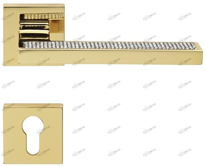 LINEA CALI' Ручка из хромированной латуни с кристаллами swarovski® на розе с замком Sintesi mesh sun-id-1511489