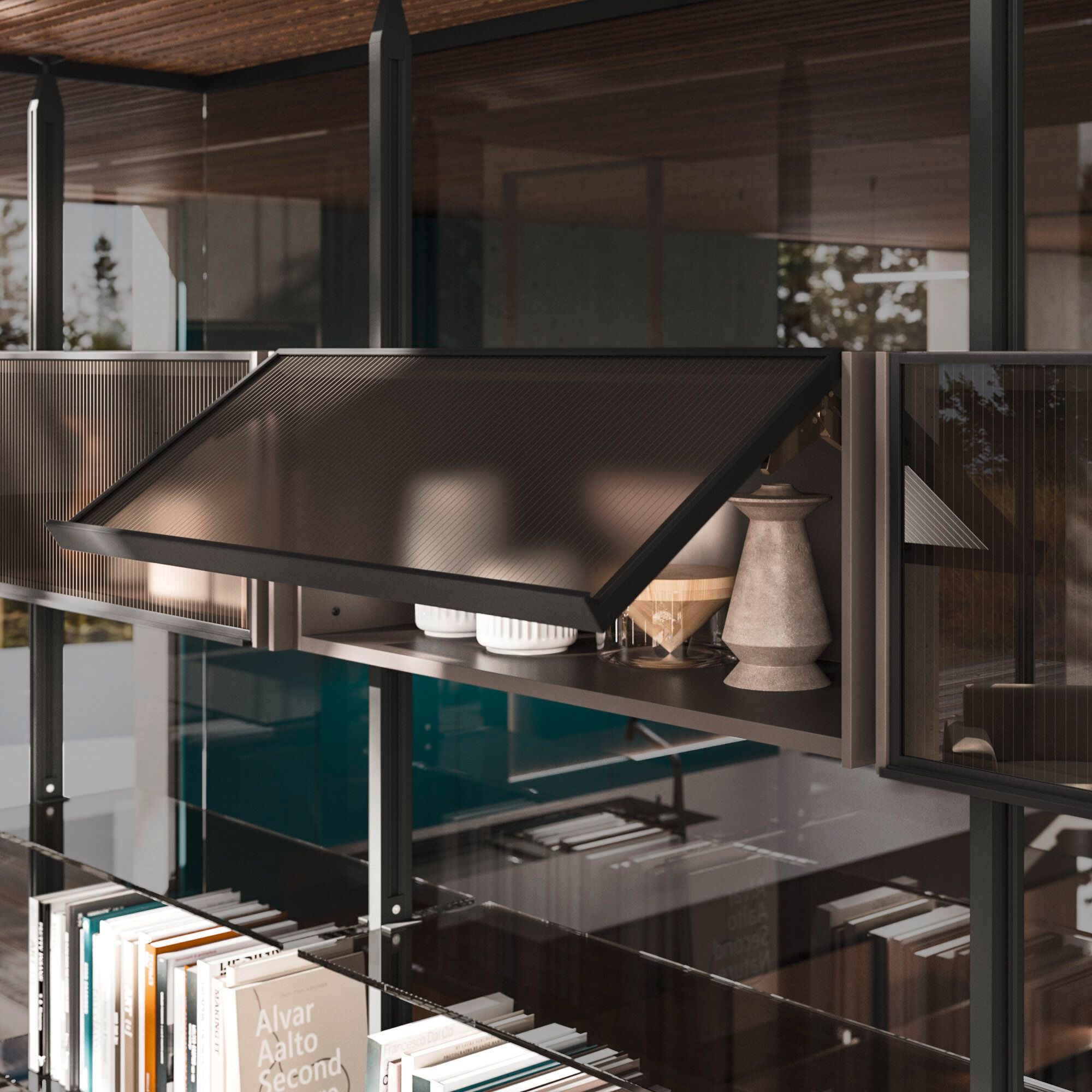 Модульный книжный шкаф из алюминия и стекла Arrital Feeling Home ARCH-00150246 - Вид №2