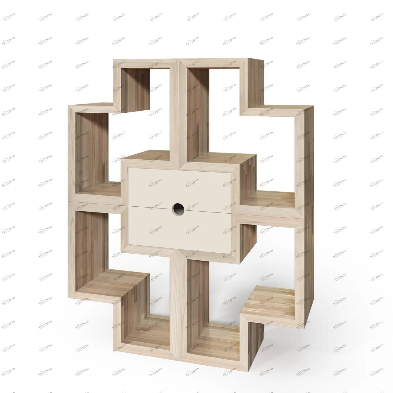 Стеллаж деревянный светло-коричневый EcoComb-2 BRAGIN DESIGN  256619 Бежевый 