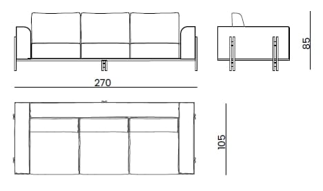 3-местный кожаный модульный диван Bizzotto Italia Atmosphera ARCH-00071962 - Вид №1