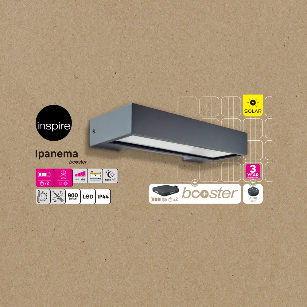 Светильник настенный светодиодный уличный на солнечных батареях Inspire Ipanema IP44 с датчиком освещенности цвет серый STLM-2192282 - Вид №16