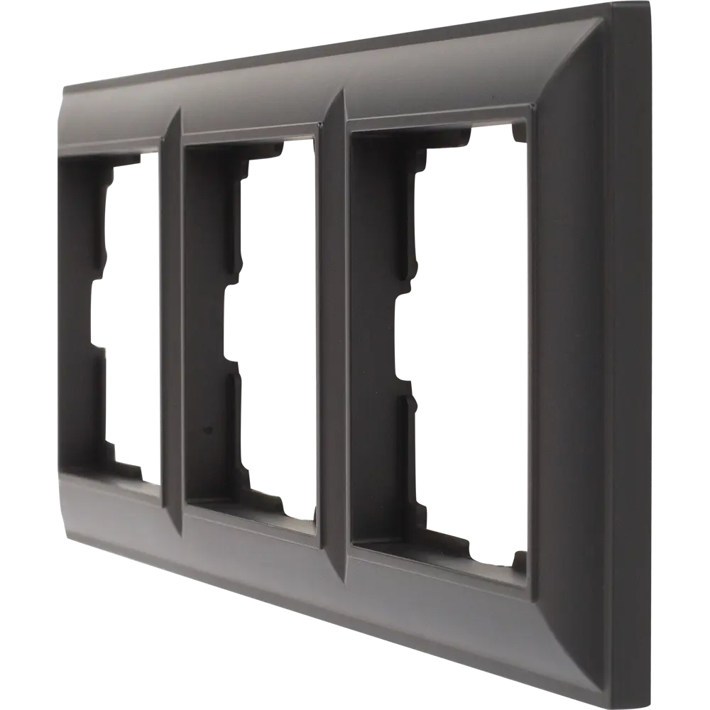 Рамка WERKEL Fiore для трёх розеток — элегантное объединение в чёрном матовом исполнении 82125350 STLM-0019679 - Вид №2