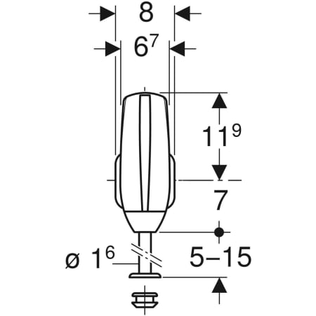 GEBERIT 115.805.46.1 Система электронного управления смывом писсуара Geberit, питание от батарей, подвод воды сзади  - Вид №2