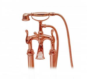 Gentry Home Смеситель для умывальника на три отверстия с выдвижным краном Tiffany Медь GH101182