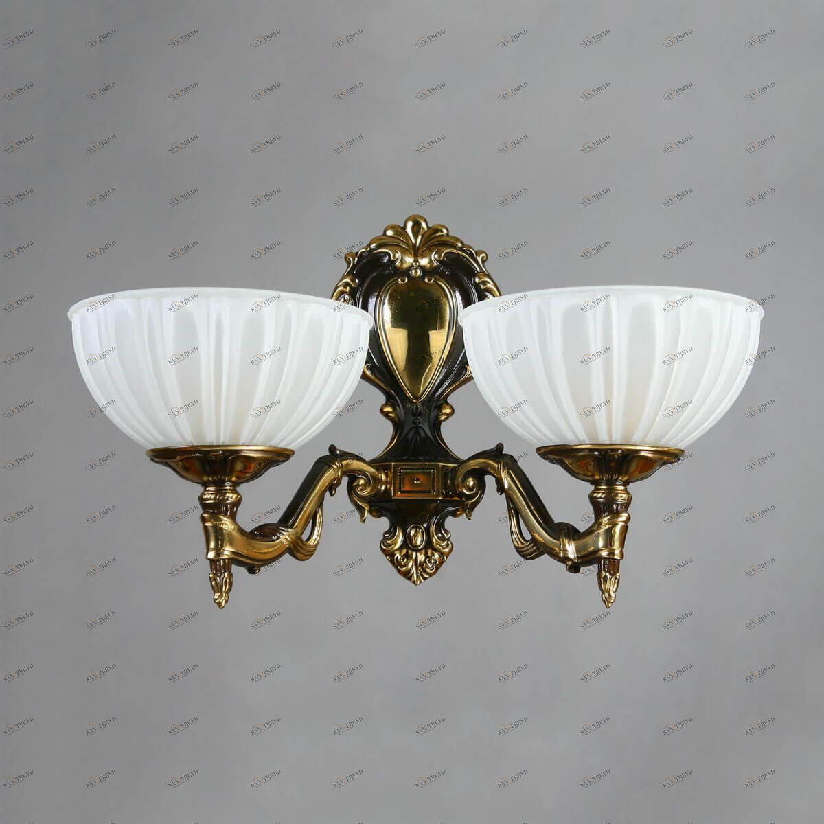 Бра светодиодное на 2 лампы белое Navarra 02228/2 PB AMBIENTE NAVARRA 00-3931014 Белый;бронза 