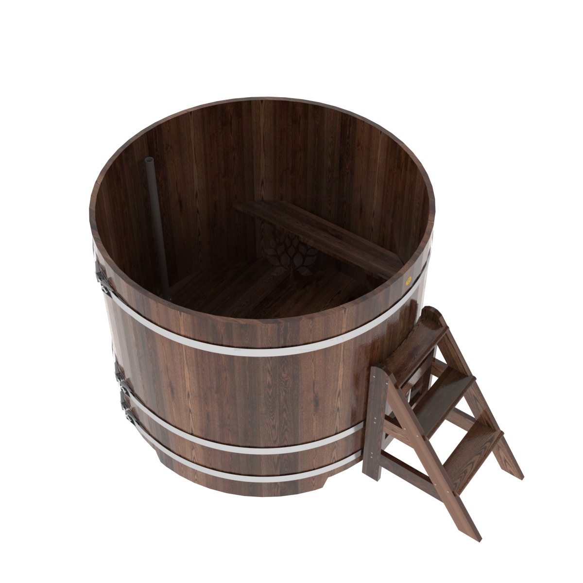 1208 Купель круглая из лиственницы d=1,50х1,2 морёная премиум Alyarus  - Вид №1