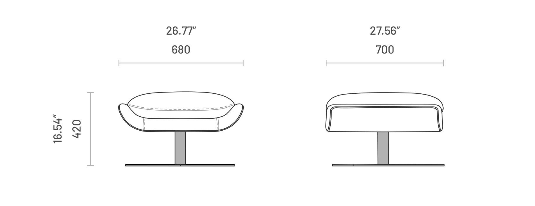 Тканевая мягкая подставка для ног Domkapa ARCH-00141224 - Вид №2