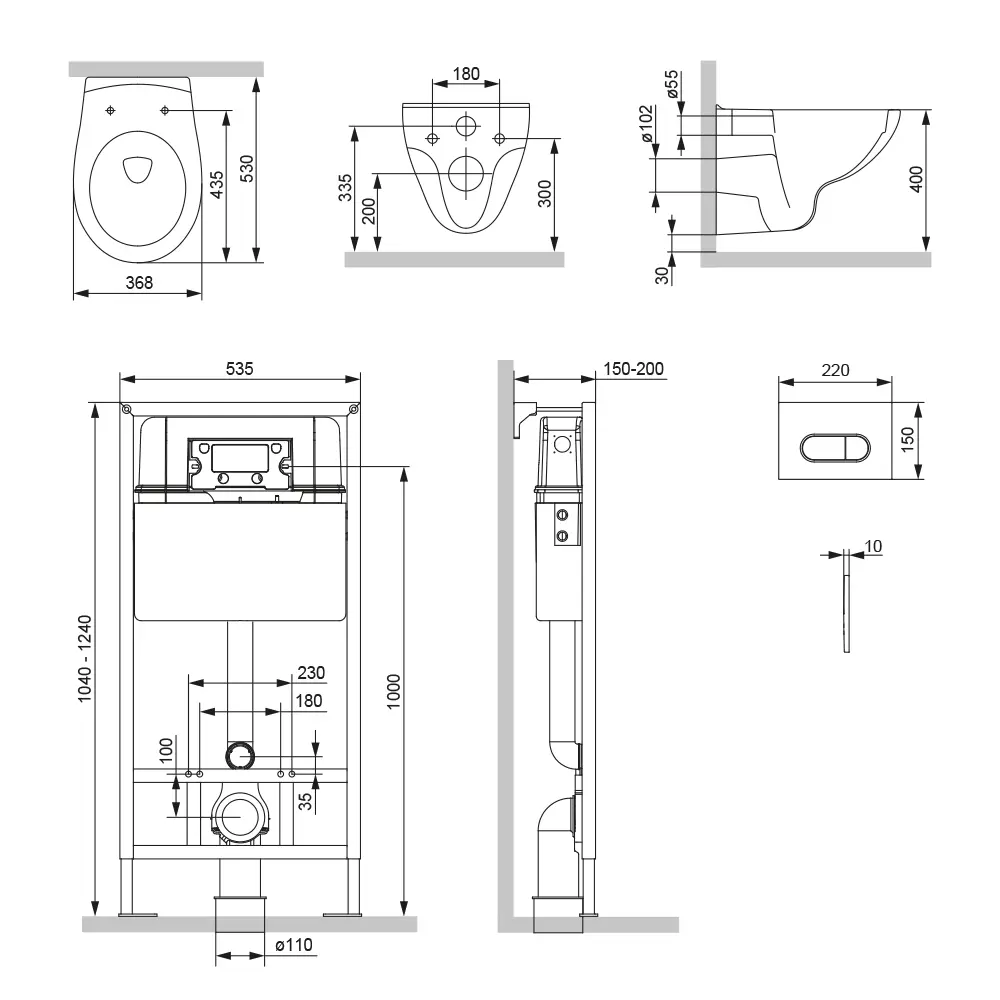 Комплект инсталляция с унитазом Damixa Elder Prime M безободковый STLM-2042307 - Вид №6