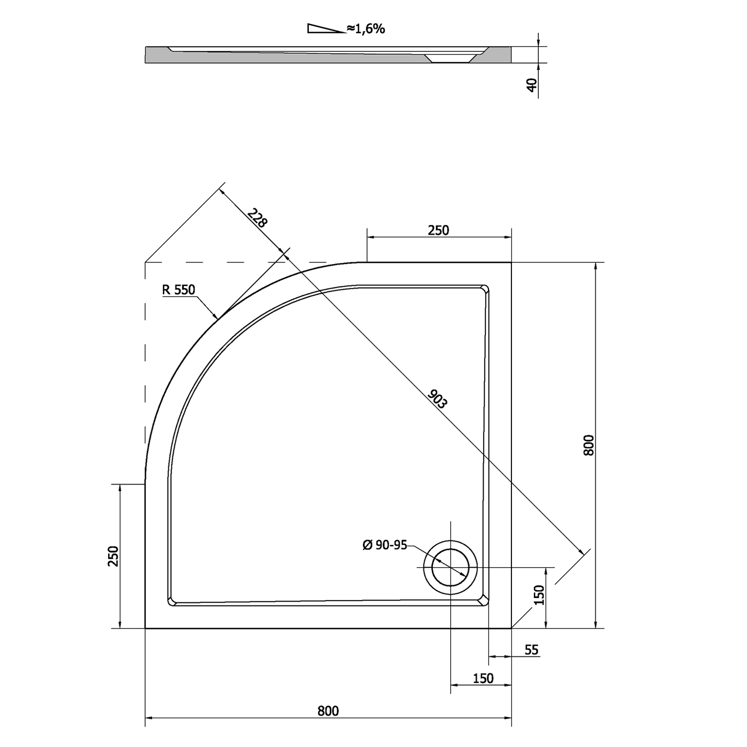 40511 Polysan Душевые кабины из литого мрамора  - Вид №4
