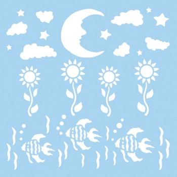 3847900 Трафарет пластиковый, рисунки с детьми, 30x30 см, упак. 1 шт. Rayher 