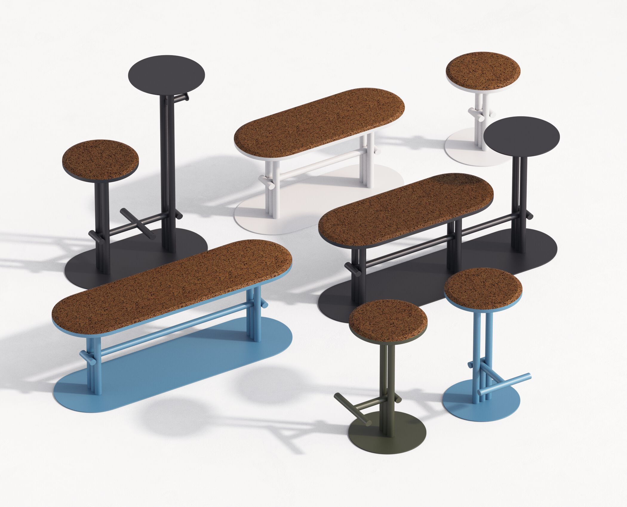 Стальной и пробковый высокий садовый стул с журнальным столиком Joyf точка ARCH-00111902 - Вид №8