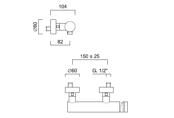 Однорычажный смеситель для душа Rubinetteria Giulini MyRing ARCH-00097483 - Вид №2