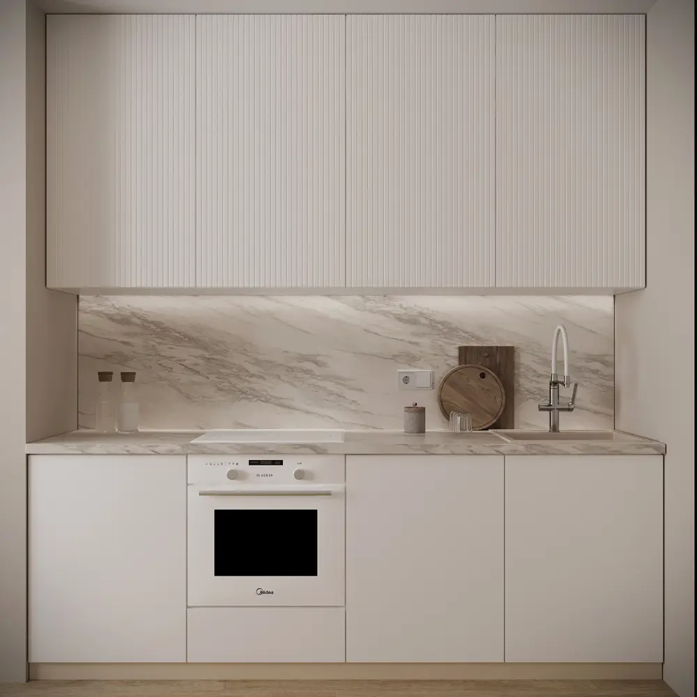 Фасад кухонный «Висла» Konsensa — белый МДФ с рельефными рейками 44.7×76.5 см 89385092 STLM-1571490 - Вид №7