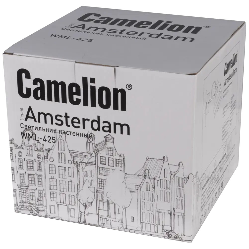 Бра Amsterdam WML-425 1xE27x40 Вт металл цвет белый CAMELION STLM-2100431 - Вид №8