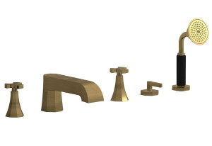 Смеситель на бортик ванной на 5 отверстий с дивертером и душевым гарнитуром. WE ARE IB bt396mb Modern Bronze Belmondo