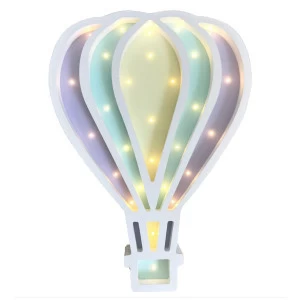 Ночник деревянный 30 см белый с желтым "Воздушный шар" LAMPA I DEREVO  00-3880211 Желтый;зеленый;фиолетовый