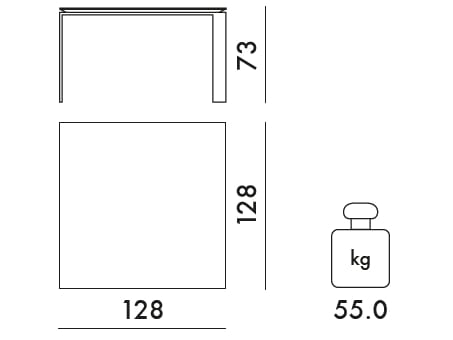 Квадратный стол со стальным основанием и ламинированной столешницей Kartell Four ARCH-00072405 - Вид №15