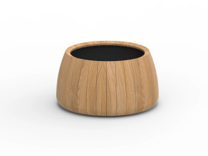 Круглый плантатор из тикового дерева