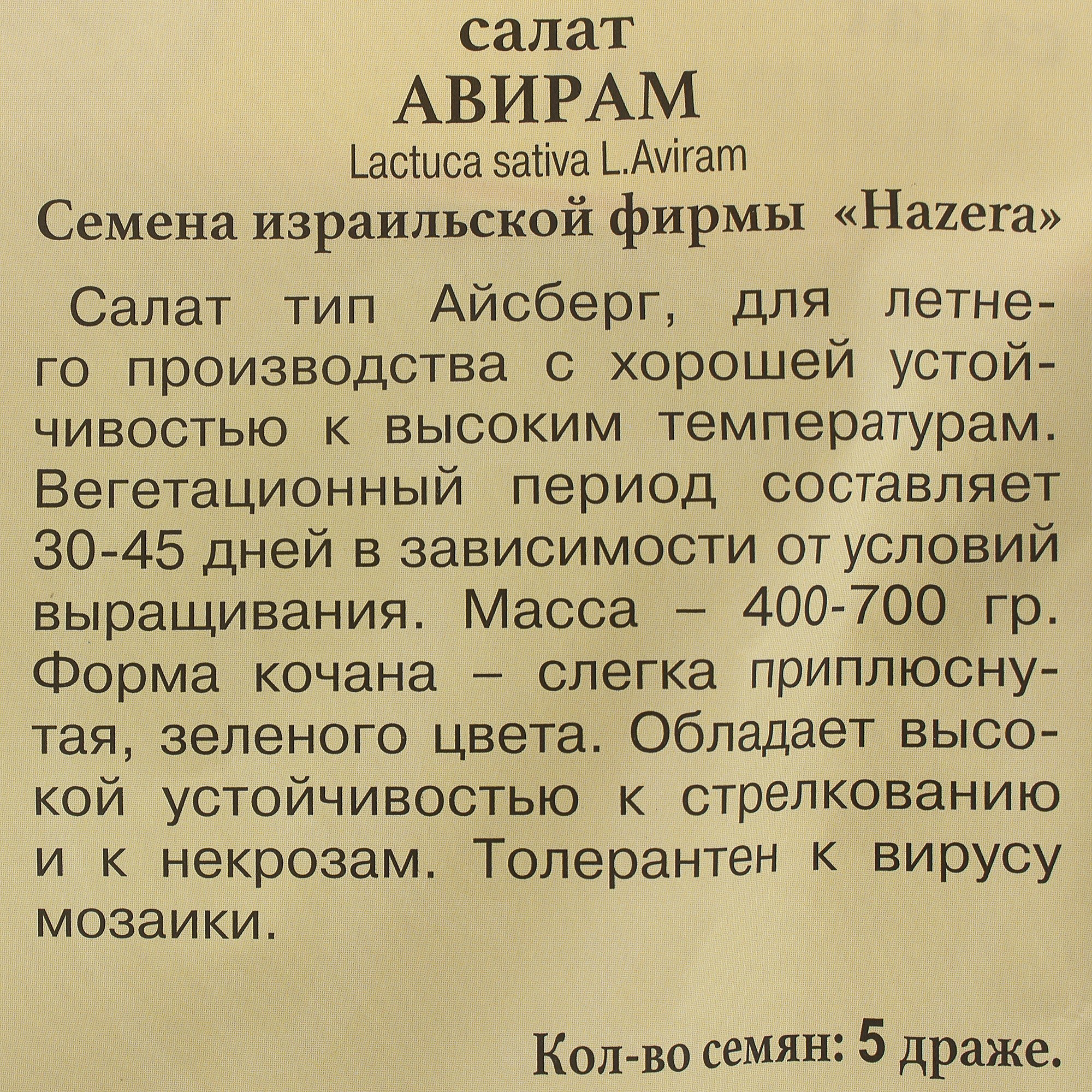 81931647 Семена Салат «Авирам» Santreyd  - Вид №2