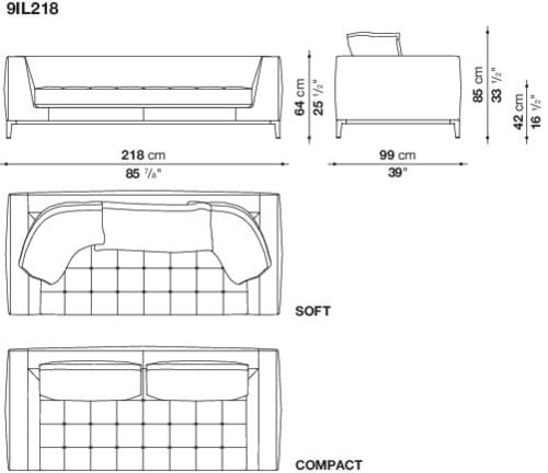 Кожаный диван Maxalto Lucrezia Soft ARCH-00048979 - Вид №2