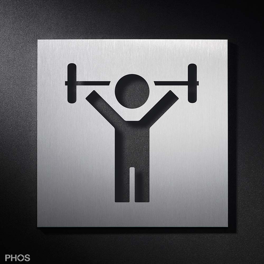 PS4501 Знак пиктограммы мужского фитнес-зала PHOS 