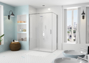 Дверь душевая для установки с боковой панелью AR8SL140SP Merlyn Arysto Хромированный