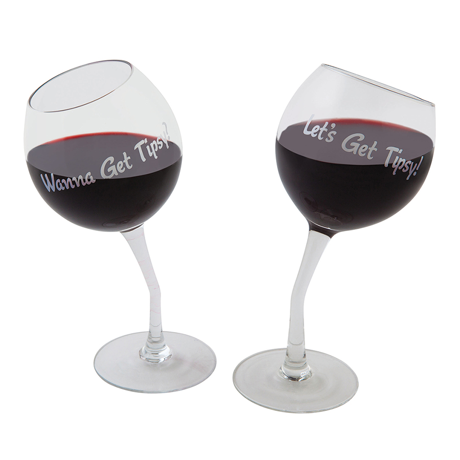 BMWGTP Набор бокалов , tipsy wine glass pair, 355 мл BigMouth 