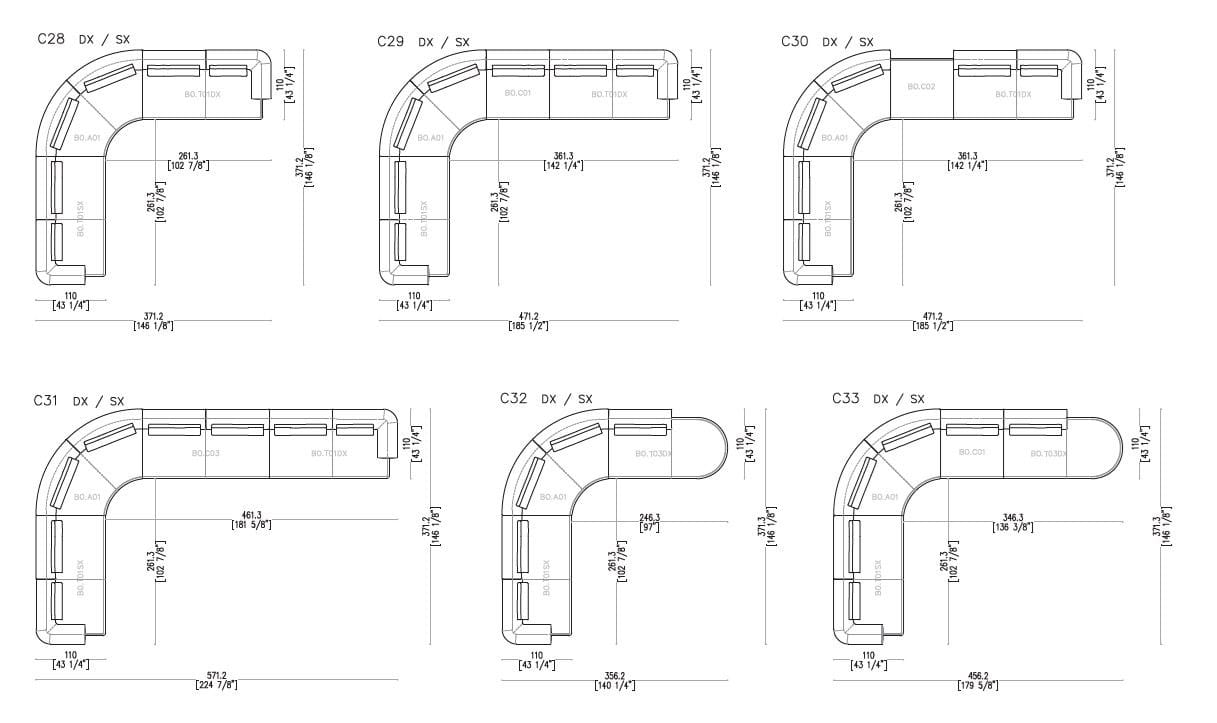 Секционный диван из изогнутой ткани Sicis Botero ARCH-00153012 - Вид №5