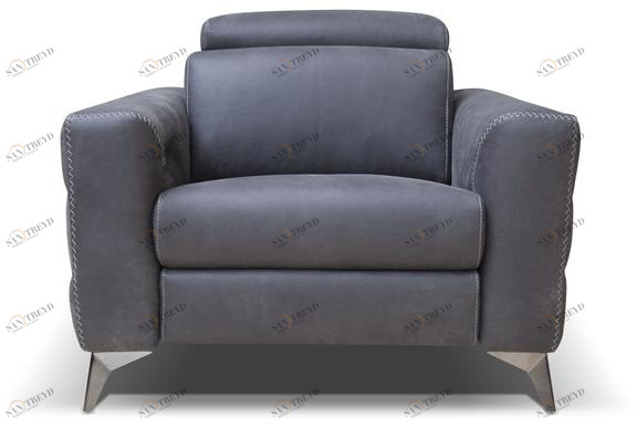 Rossini Sofas Мягкое кожаное кресло с откидной спинкой Ermes sun-id-1380743