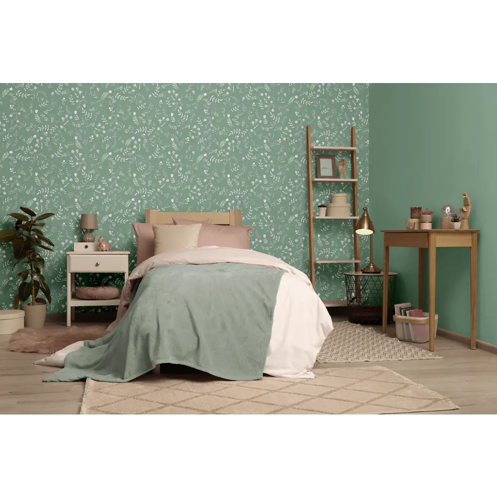 Обои флизелиновые Ateliero Лана 1.06 м зеленые At38209-05 STLM-2057159 - Вид №4