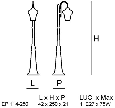 Siru Садовый светильник из муранского стекла Piazza Ep371-250 - Вид №1