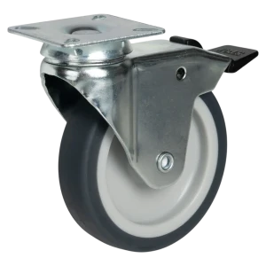 Мебельный ролик поворотный с тормозом 100 мм, нагрузка 70 кг 89415371