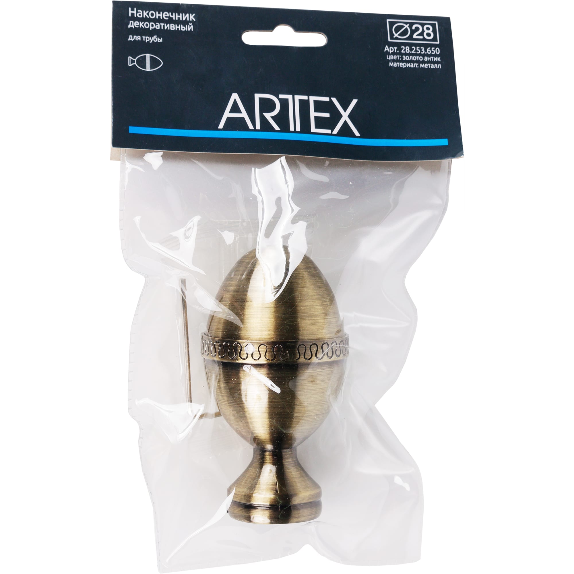 82120659 Наконечник «Овал», цинковый сплав, цвет золото антик, 2.8 см Santreyd  - Вид №1