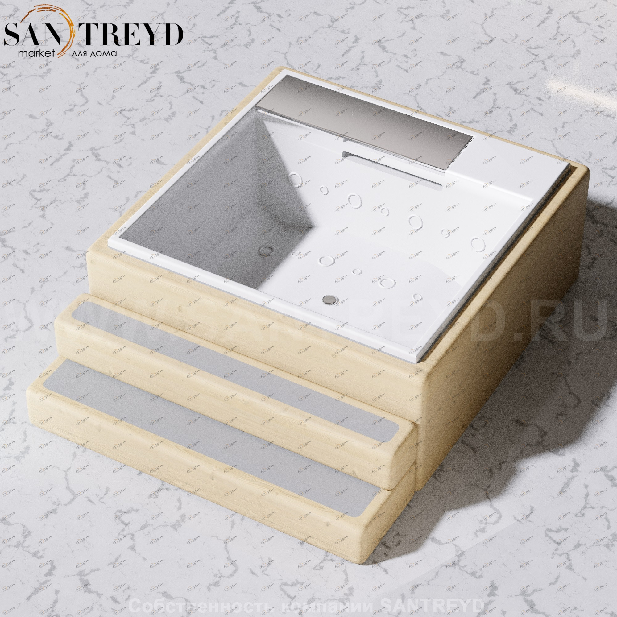 Effegibi WATERDREAM Структура со ступеньками для минибассейна из древесины окуме AD10000032