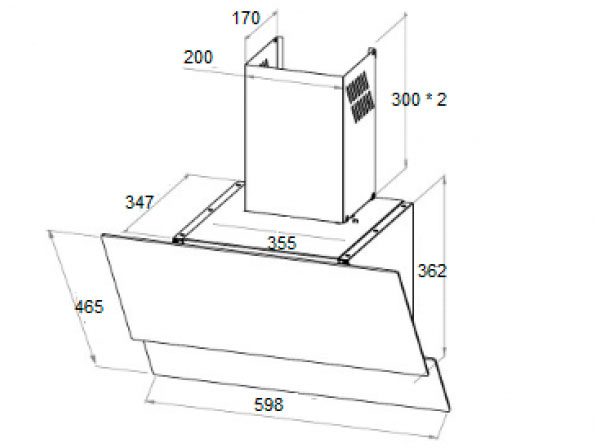 9145427 Вытяжка наклонная SCHTOFF ALBINA 60 белый/белый STDN-0004197 - Вид №5
