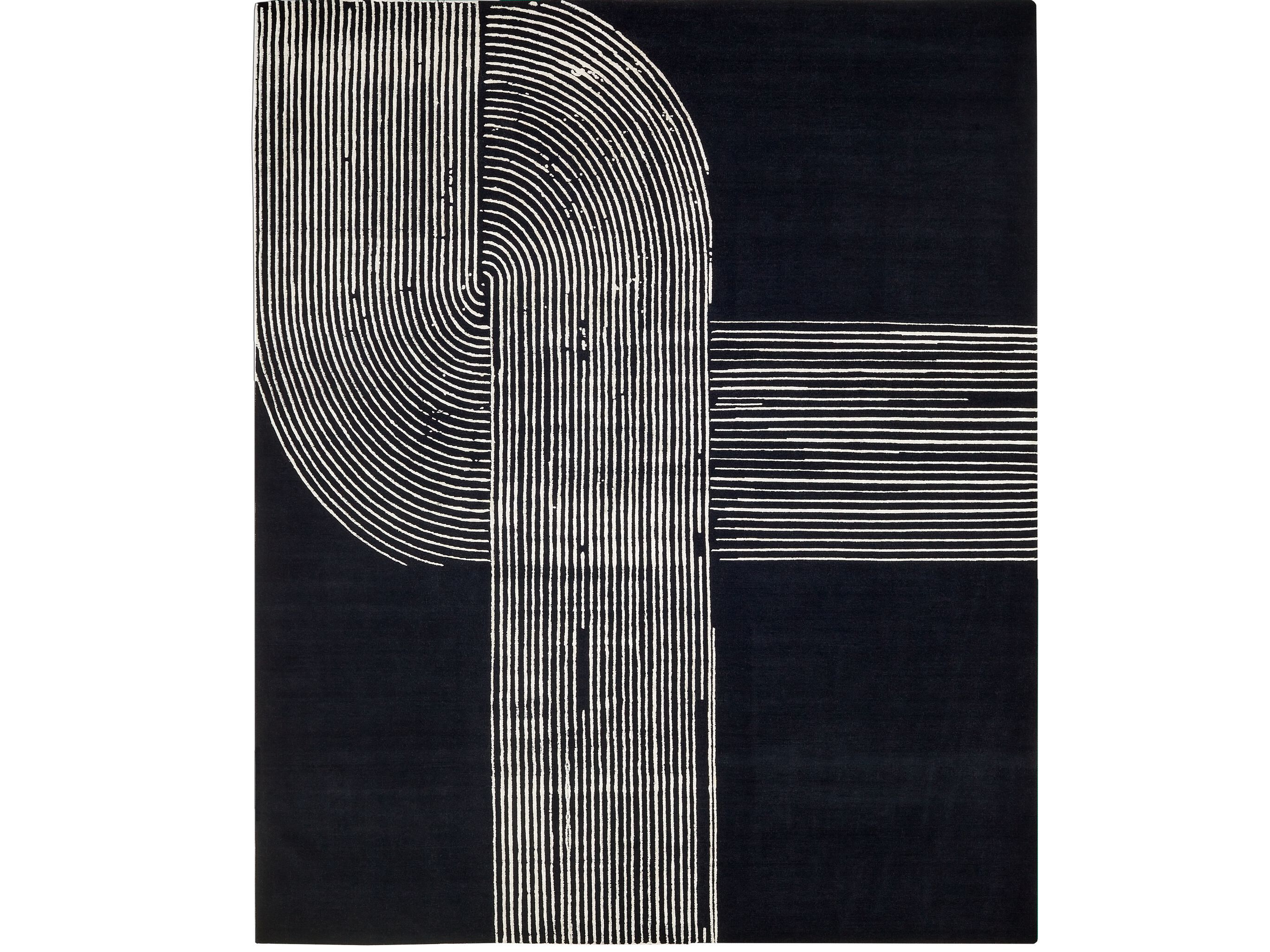 Прямоугольный ковер ручной работы из шерсти и шелка Vartian Black &amp ARCH-00092002