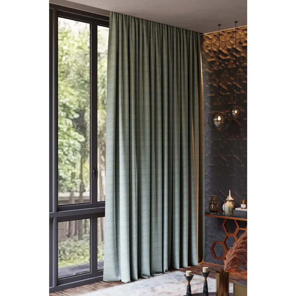 Штора на ленте димаут 140x260 см цвет зеленый GARDEN STLM-2161017