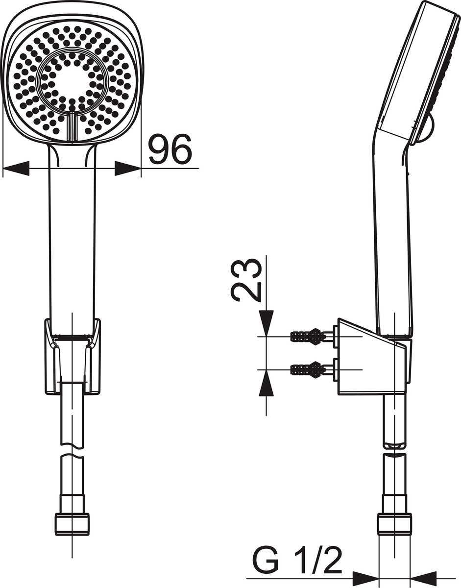 Oras 536 Ручной душевой комплект 536 Apollo Style Хром  - Вид №1