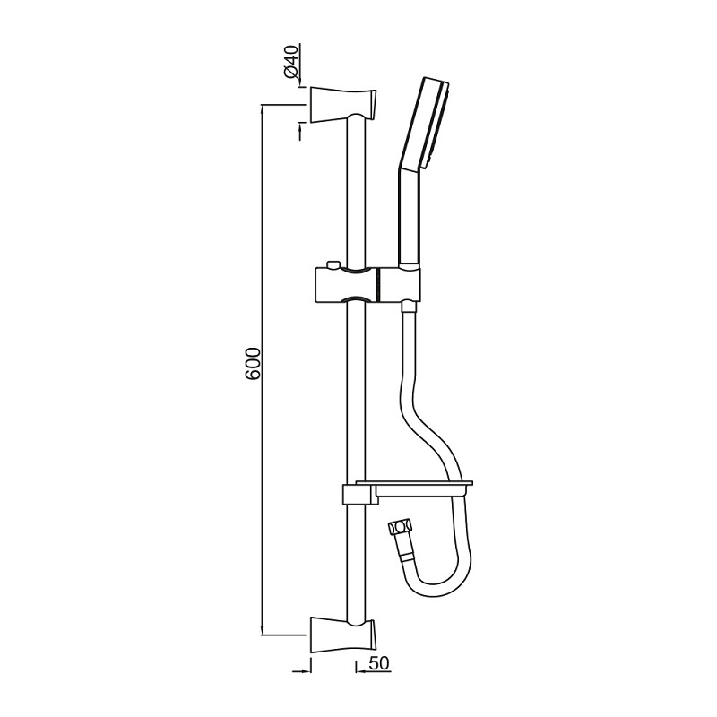 SHA-CHR-1110E Душевой гарнитур со штангой Jaquar Shower Santreyd - Вид №1