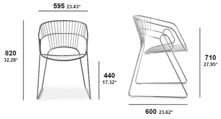 Стальной стул с подушкой сиденья SITIA JAPAN ARCH-00051016 - Вид №8
