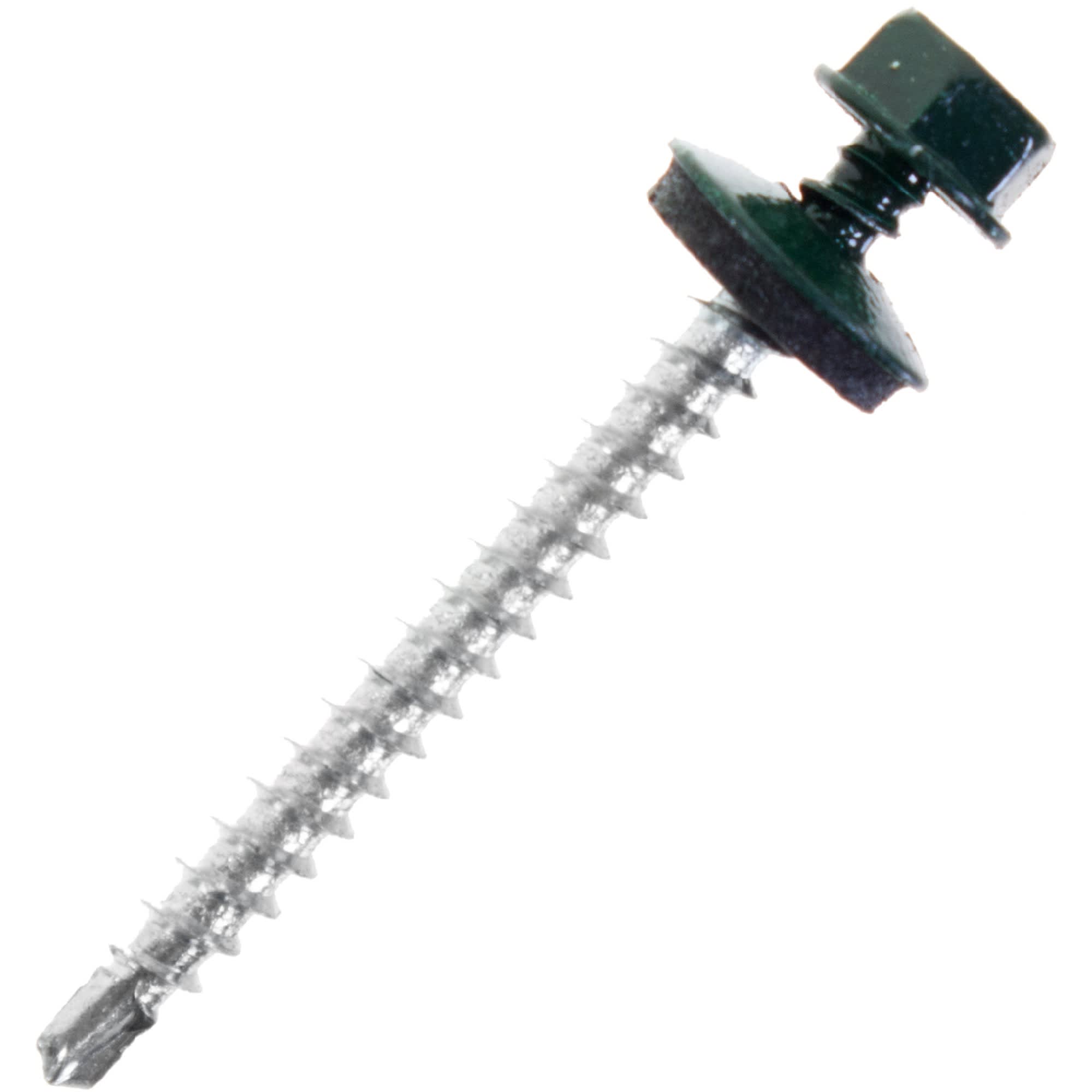 15616861 Саморезы кровельные с буром 4.8х50 мм, цвет темно-зеленый, на вес Santreyd 