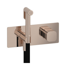 Внешние части гигенического душа со смесителем. WE ARE IB eo706rs_2 Rose Gold Elio